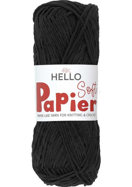 Soft Papier Kağıt Ip Çanta Örme Ipi 100 Gram 100 Metre Siyah P10