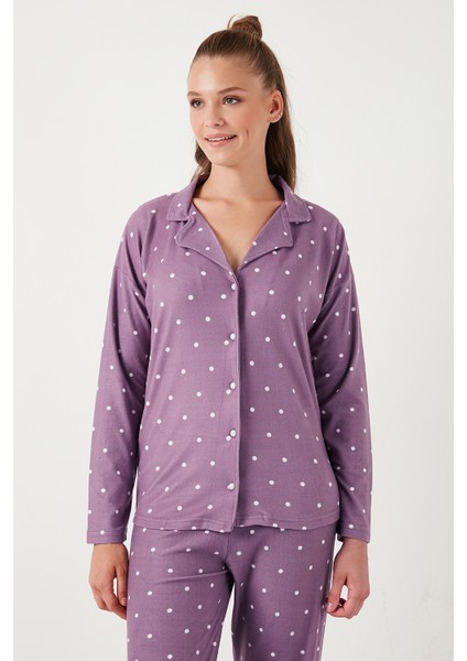 Streç Standart Fit Düğmeli Pijama Takımı Bayan Pijama Takımı 60956601