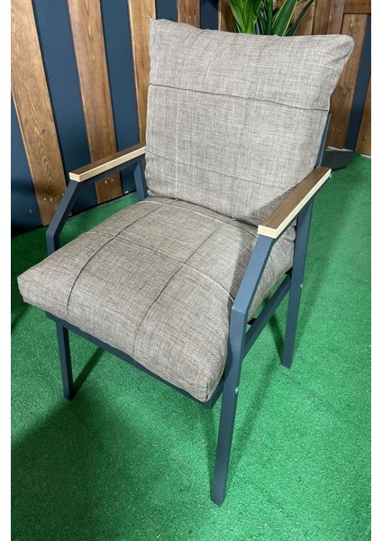 Linda 2+1+1 Sehpalı Kahverengi Koltuk Takımı, Balkon Mobilyası, Oturma Odası Mobilyaları, Metal Kanepe Takımı