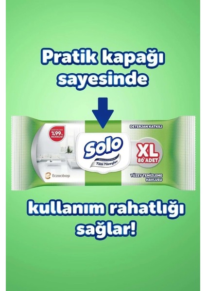 Yüzey Temizlik Havlusu 80 Yaprak Xl Deterjan Katkılı Plastik Kapaklı (2 Li Set) 160 Yaprak