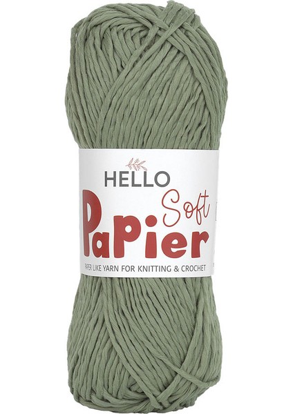 Soft Papier Kağıt Ip Çanta Örme Ipi 100 Gram 100 Metre Yeşil P14