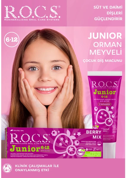 ROCS Junior 6-12 Yaş Diş Macunu - Orman Meyveleri Tadında 60 ml