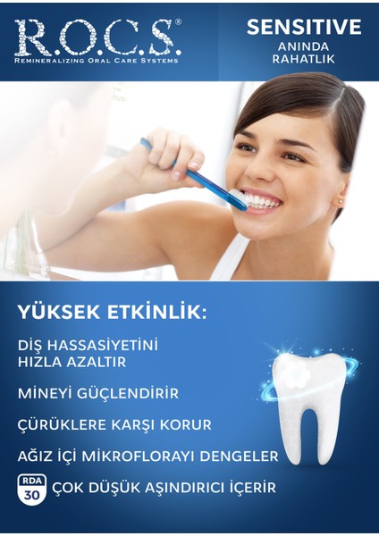 ROCS Sensitive Diş Macunu 75 ml Hassas Dişler İçin