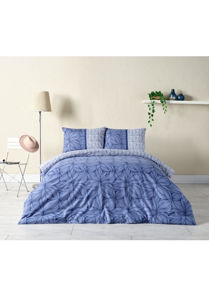 Ranforce Nevresim Takımı Palmera Çift King Size - Lacivert