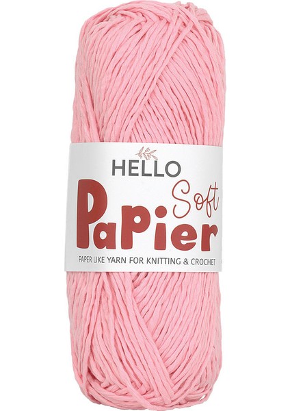 Soft Papier Kağıt Ip Çanta Örme Ipi 100 Gram 100 Metre Pembe P16