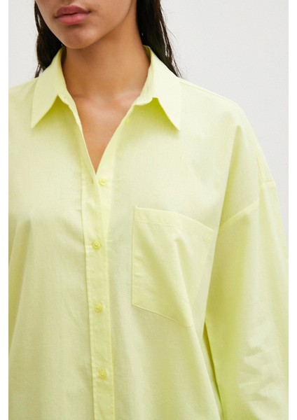 Regular Fit Poplin Gömlek Sarı modelleri
