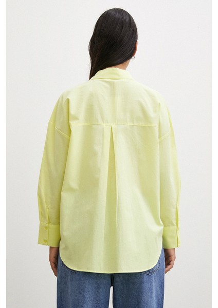 Regular Fit Poplin Gömlek Sarı fırsatları