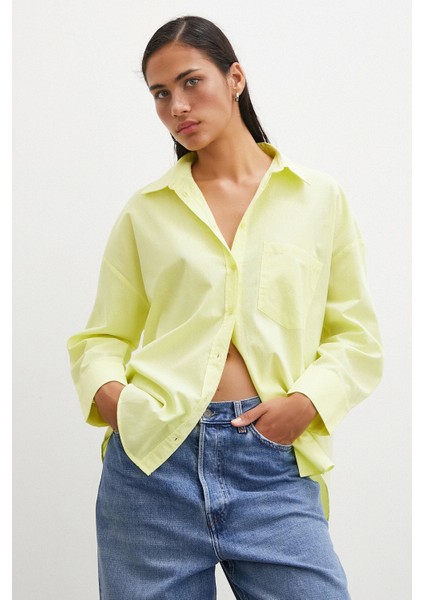Regular Fit Poplin Gömlek Sarı indirimleri