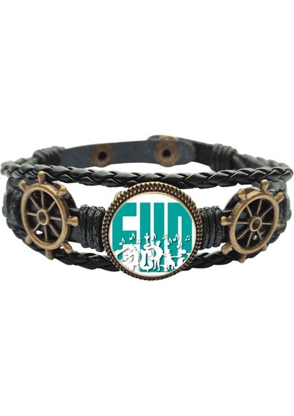 Ilginç Çalışan Müzik Şarkıları Deri Kaplı Ocean Bracelet Wristband (Yurt Dışından)