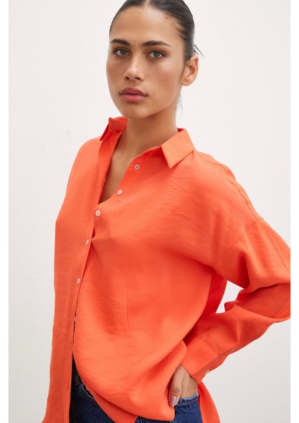 Basic Modal Gömlek Oranj indirimleri