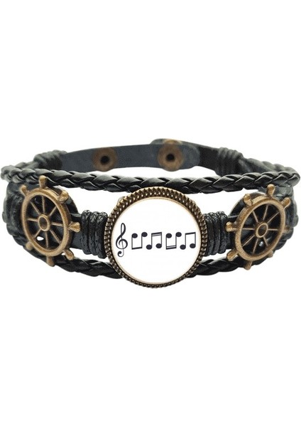 Yüksek Çılgınca Müzik Devam Deri Kaplı Ocean Bracelet Wristband (Yurt Dışından)