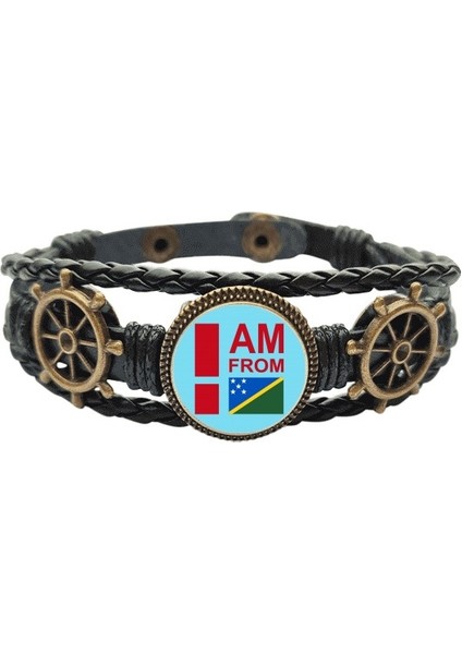 Ben Mon Adaları'ndayım Deri Kaplı Okyanus Bracelet Wristband (Yurt Dışından)