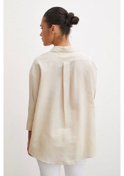 Yırtmaçlı Fakir Kol Gömlek Bej modelleri