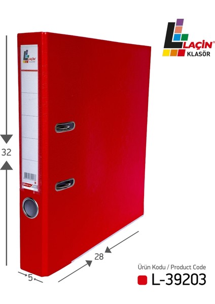 Dar Büro Klasörü Kırmızı (1 Koli 10 Adet)