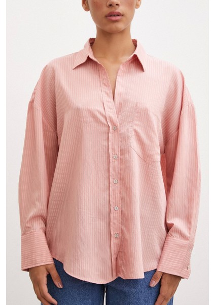 Cepli Çizgili Gömlek Gül Kurusu fiyatları