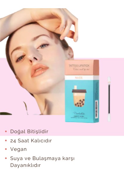 Nude Ruj Çubukları Tattoo Lipstick 24 Saat Kalıcı 20 Adet