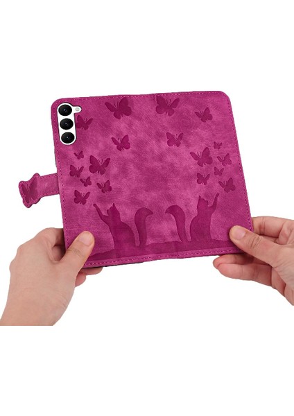 Samsung Galaxy S24 Artı Flip Folio Cüzdan Kılıf Kabartmalı Kedi (Yurt Dışından) fırsatları