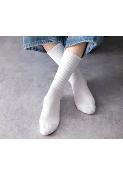3'lü Unisex Beyaz Antibakteriyal Tenis Çorabı