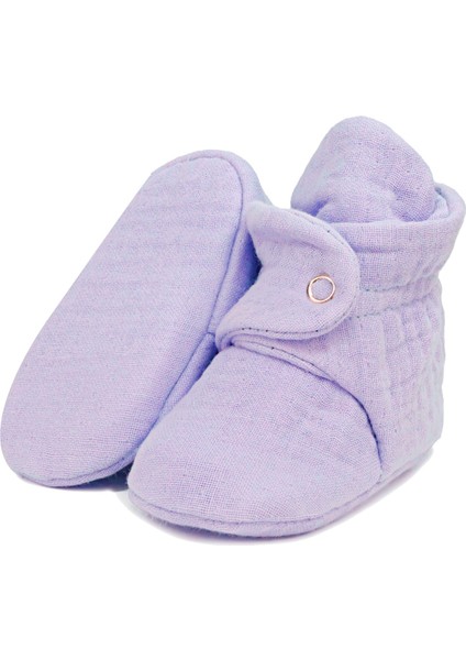 Müslin Bebek Patiği, Organik Pamuk, Yenidoğan Pandufu, Lila