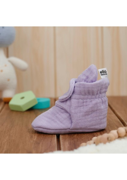 Müslin Bebek Patiği, Organik Pamuk, Yenidoğan Pandufu, Lila