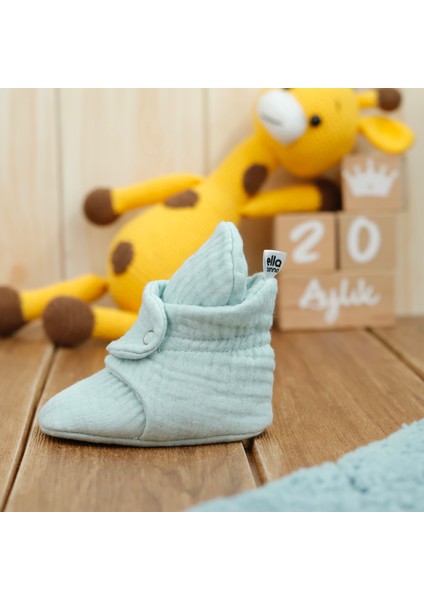 Müslin Bebek Patiği, Organik Pamuk, Yenidoğan Pandufu, Mint Yeşili