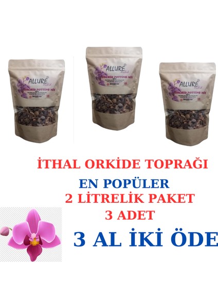 Cemre Botanik Ithal Orkide Toprağı 2 Litre X 3  ( Üç Al Iki Öde )