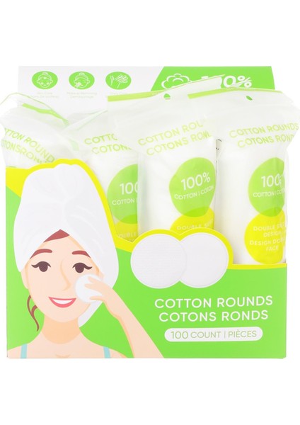 Çift Taraflı Yuvarlak Makyaj Temizleme Pamuğu (100 Adet) modelleri