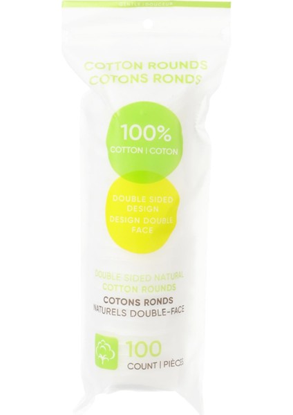 Çift Taraflı Yuvarlak Makyaj Temizleme Pamuğu (100 Adet)