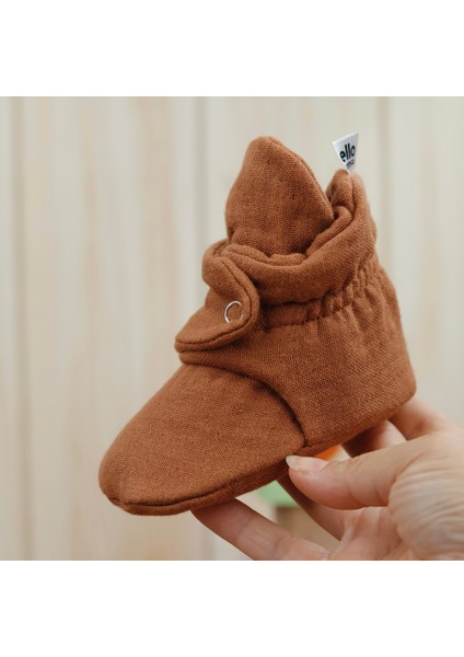 Müslin Bebek Patiği, Organik Pamuk, Yenidoğan Pandufu, Ceviz