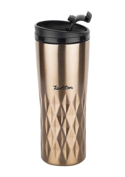 Bronz Yıldız Desenli Paslanmaz Çelik Termos Bardak 470 ml