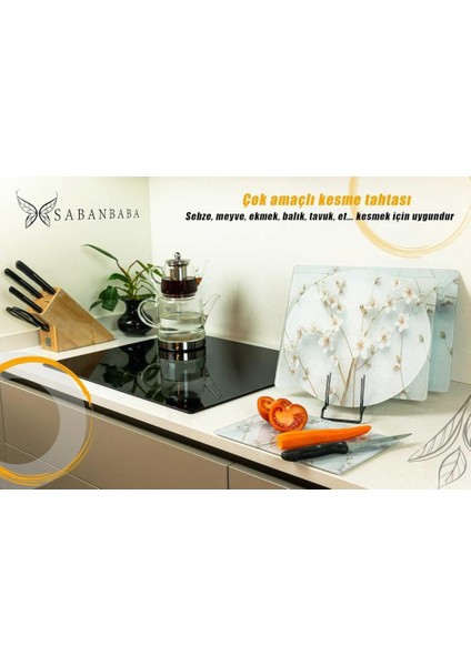 Cam Kesme Tahtası Yapay Güller Çap 32 cm modelleri