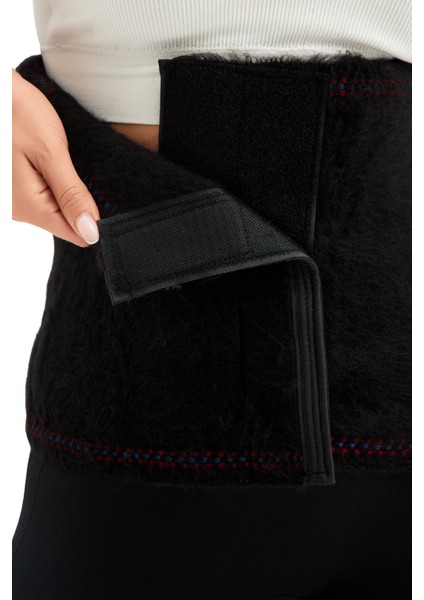 Siyah Cırtlı Termal Yün Bel Korse - Isıtır - Sıcak Tutar - Destekleyici fiyatları