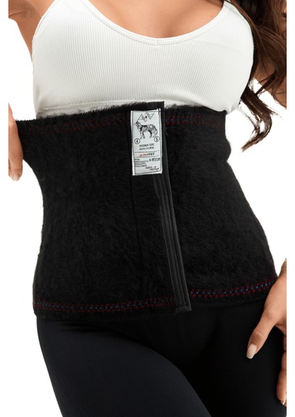 Siyah Cırtlı Termal Yün Bel Korse - Isıtır - Sıcak Tutar - Destekleyici fırsatları