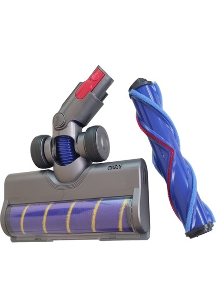 Dyson V7, V8, V10, V11, V15 ile Uyumlu Dik Süpürge Için LED Işıklı Döner Zemin Emici Başlık