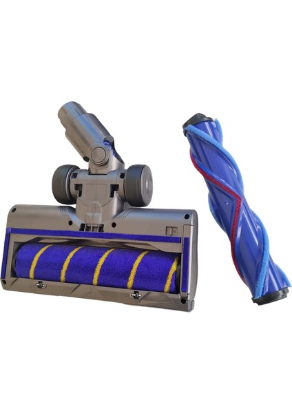 Dyson V7, V8, V10, V11, V15 ile Uyumlu Dik Süpürge Için LED Işıklı Döner Zemin Emici Başlık