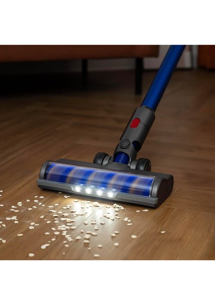 Dyson V7, V8, V10, V11, V15 ile Uyumlu Dik Süpürge Için LED Işıklı Döner Zemin Emici Başlık