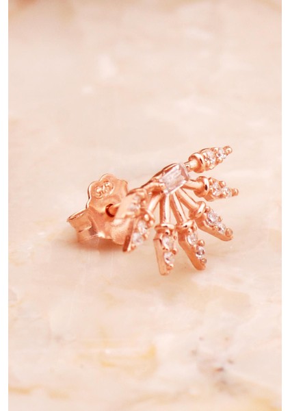 Güneş Mini Rose Gümüş Baget Küpe 6922 fiyatları