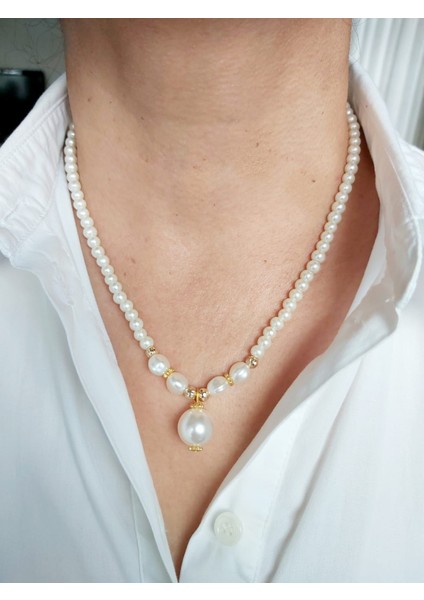 Özel Tasarım Inci Uçlu Kolye