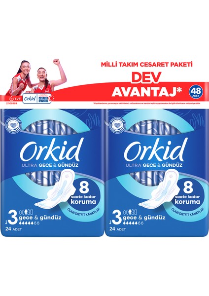 Ultra Gece&Gündüz 48'li Cesaret Paketi Dev Avantaj Hijyenik Ped (Boy 3)