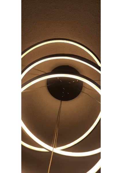 / Pamir / Sarkıt Avize / 60-50-30 cm / 3 Çember / Antrasit Kasa / 3 Renk Işık fırsatları