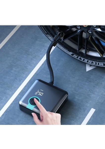 Araba Hava Kompresörü Dijital Ekranlı Taşınabilir Lastik Şişirme Hava Pompası Powerbank