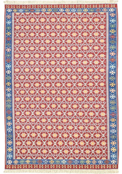 Ahil El Dokuma Kırmızı Yün Kilim 209X297 cm