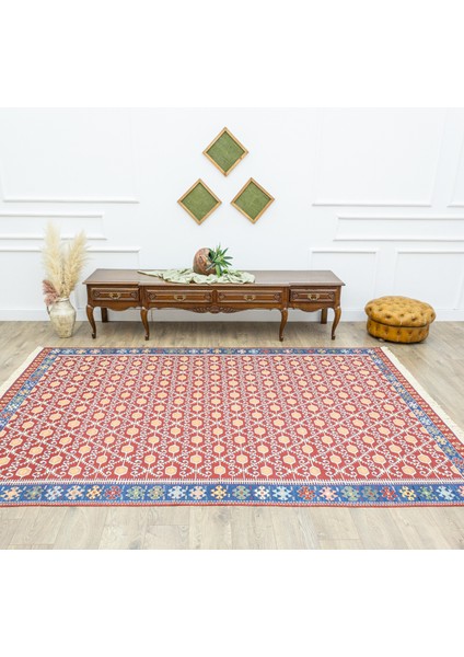 Ahil El Dokuma Kırmızı Yün Kilim 209X297 cm