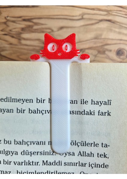 3D Renkli Kedili Kitap Ayracı