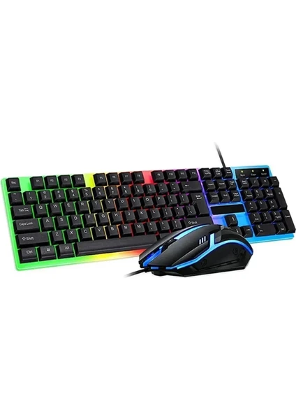 Işıklı Q Klavye - Mouse - Mousepad Rgb Aydınlatmalı Türkçe Klavye- Oyuncu Klavyesi