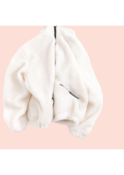 Peluş Wellsoft Dik Yaka Cepleri Fermuarlı Oversize Kesim Peluş Ceket fiyatları