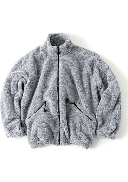 Peluş Wellsoft Dik Yaka Cepleri Fermuarlı Oversize Kesim Peluş Ceket