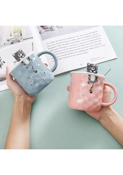 3D Kabartmalı 400ML Sevimli Kedi Kupa Bardak