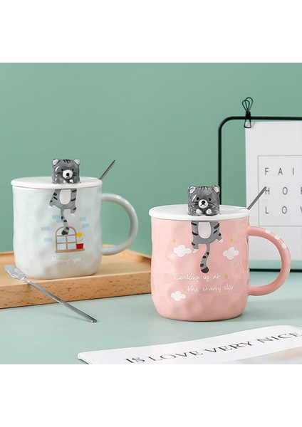 3D Kabartmalı 400ML Sevimli Kedi Kupa Bardak