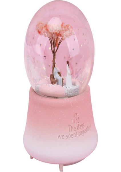 Romantik Aşıklar Büyük Boy Müzikli Işıklı Kar Küresi